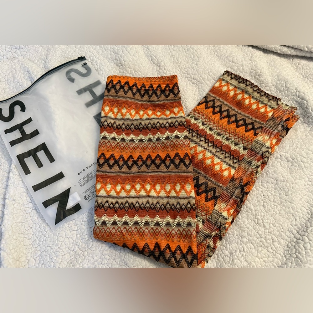 NWOT SHEIN VCAY Geometric Striped Side Slit Skirt Multicolor w/Asymmetrical Hem - Picture 13 of 14